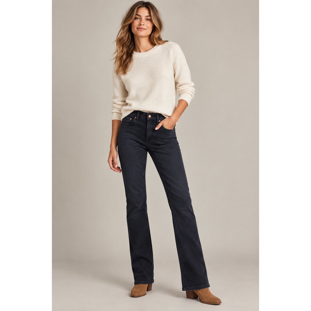 Boden The Belgravia Bootcut Jeans 6 Black Stretch Denim Classic Flattering Pants